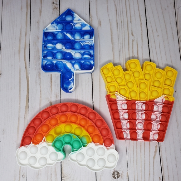 Fries Popsicle Rainbow Bubble Pop It Sensory Fidget Toy - Picture 13 of 13